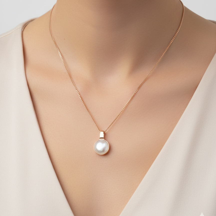 Pearl Rose gold pendent