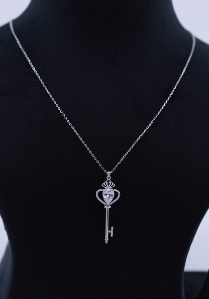 Key of Hearts Pendant Necklace