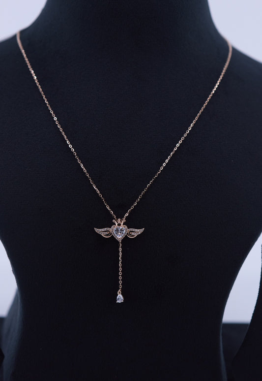 Celestial Heart Drop Necklace Rose gold