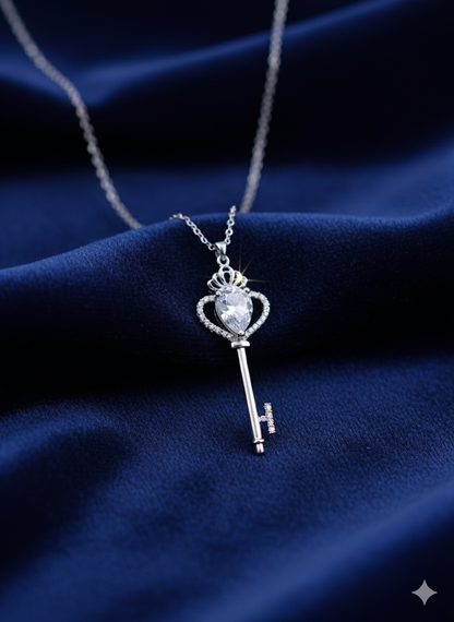 Key of Hearts Pendant Necklace
