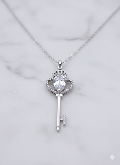 Key of Hearts Pendant Necklace