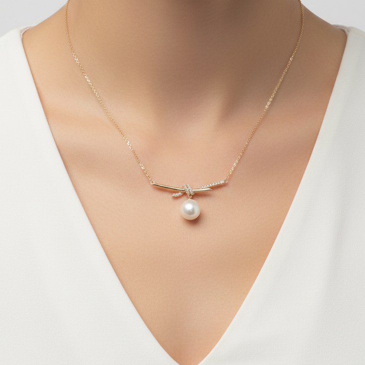 Bow Pearl Pendant