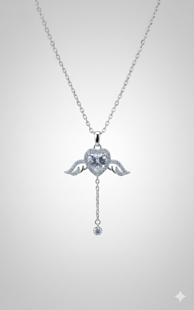 Celestial Heart Drop Necklace Rose gold