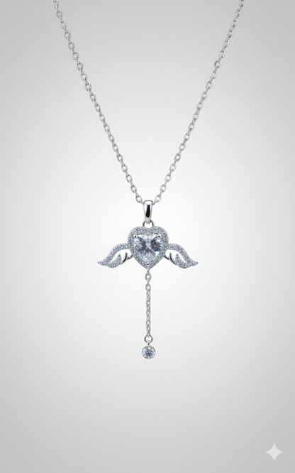 Celestial Heart Drop Necklace Rose gold