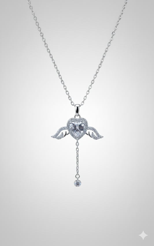 Celestial Heart Drop Necklace Rose gold