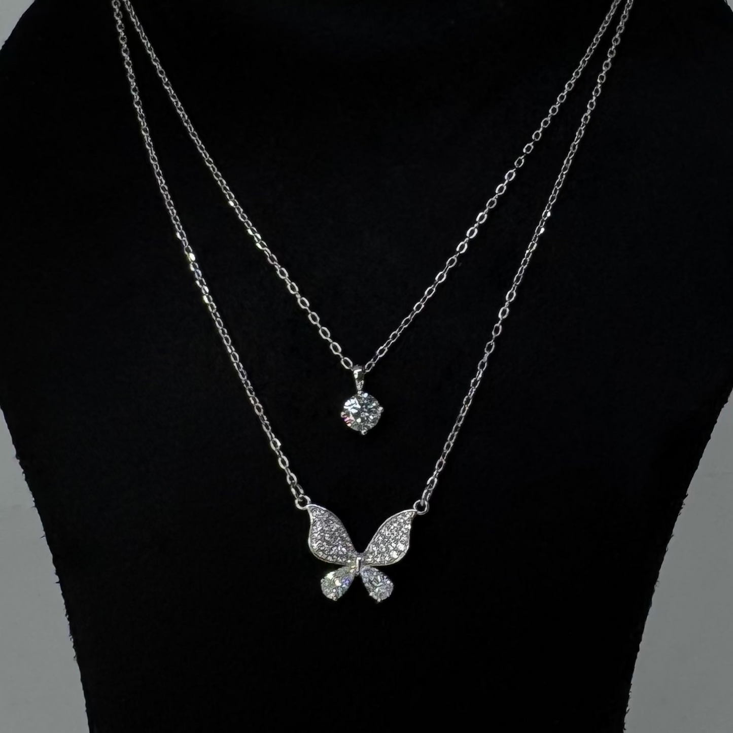 Pave Butterfly Pendant necklace