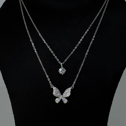 Pave Butterfly Pendant necklace