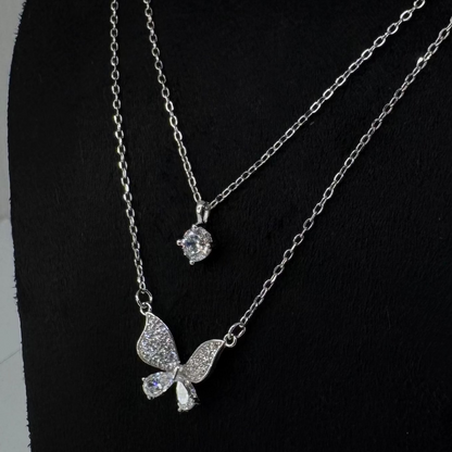 Pave Butterfly Pendant necklace