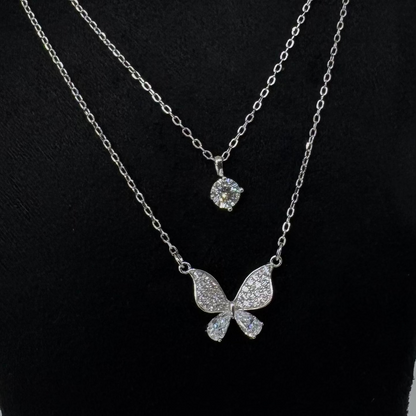 Pave Butterfly Pendant necklace