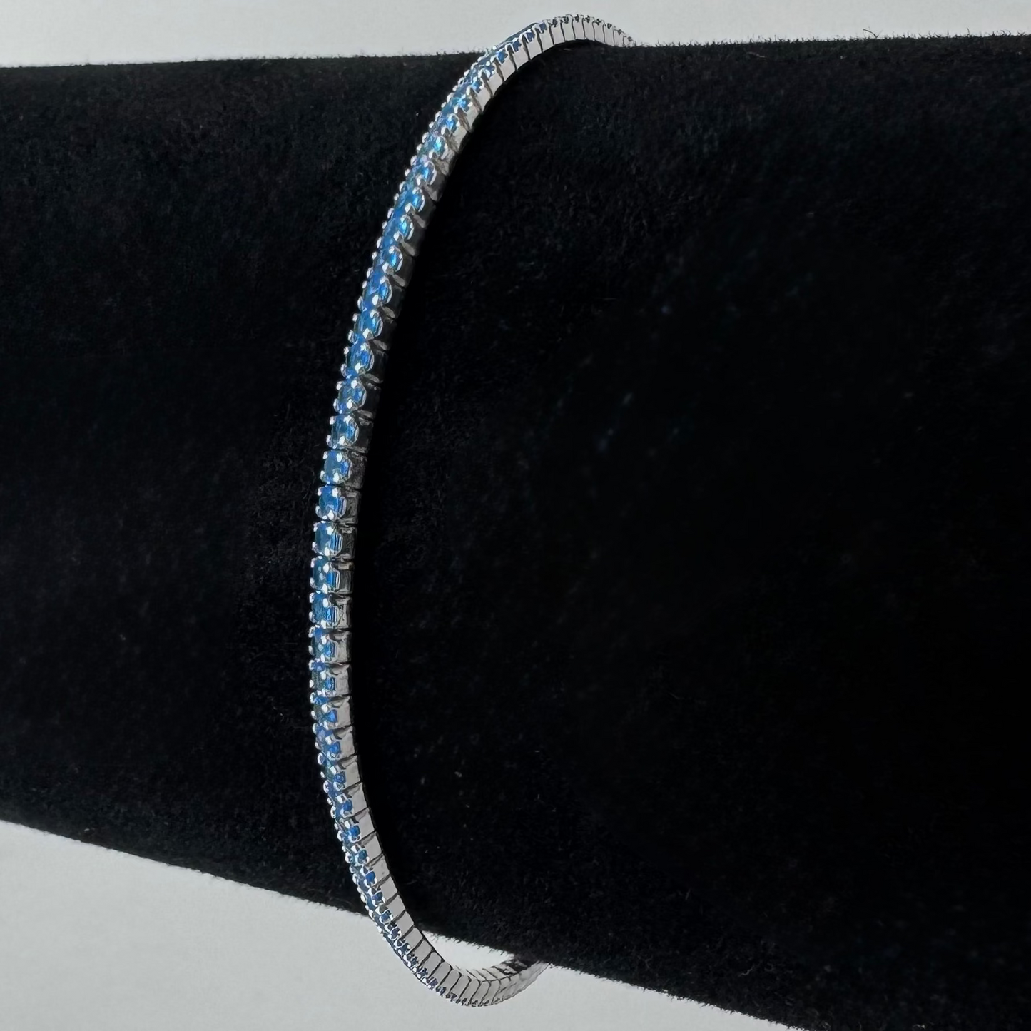 Blue tennis bracelet