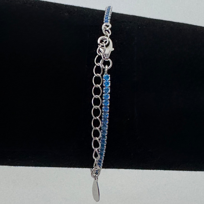 Blue tennis bracelet